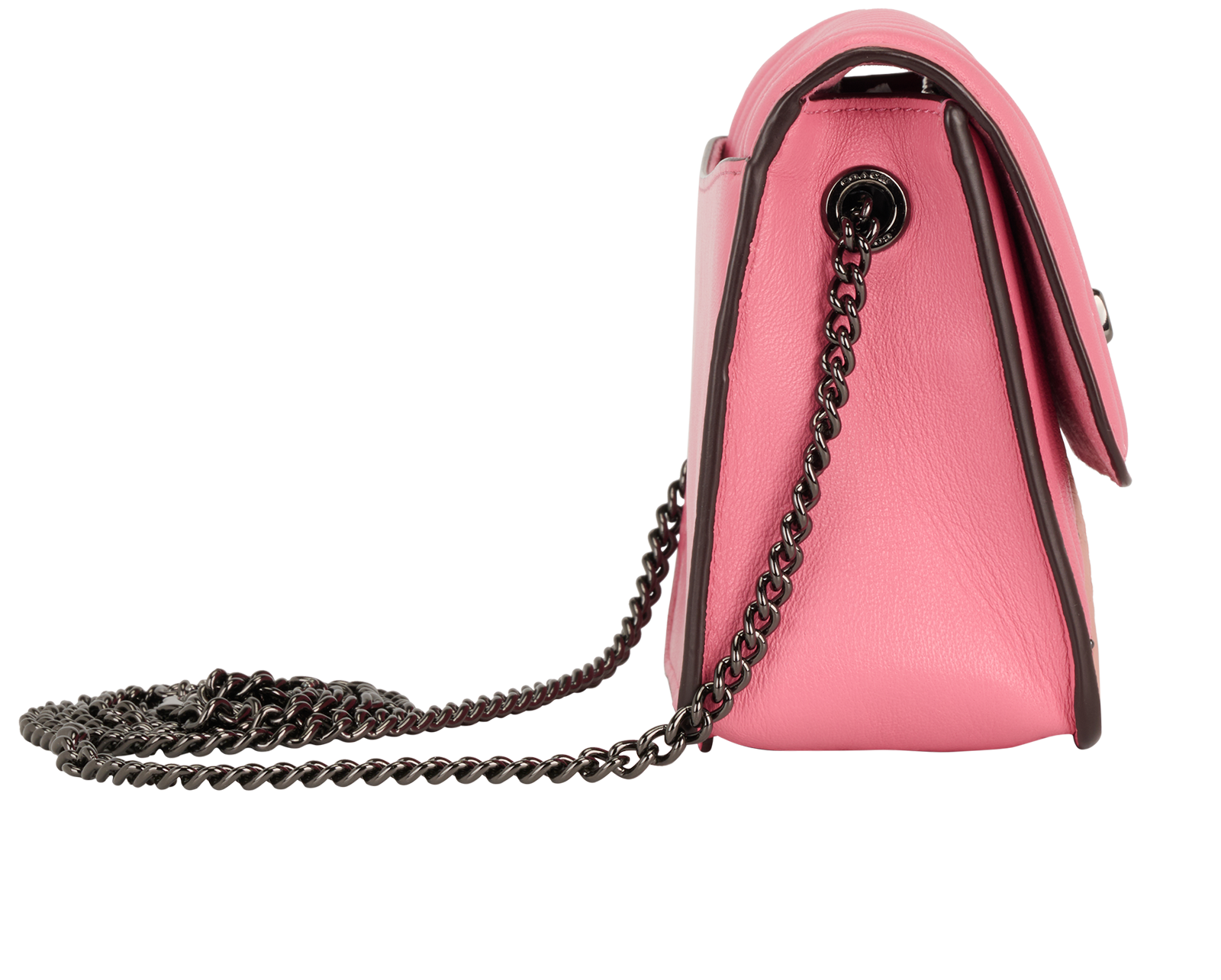 Bowery Quilted Rivets Crossbody, &pound;95, Handbags, Pink, Leather, Side view